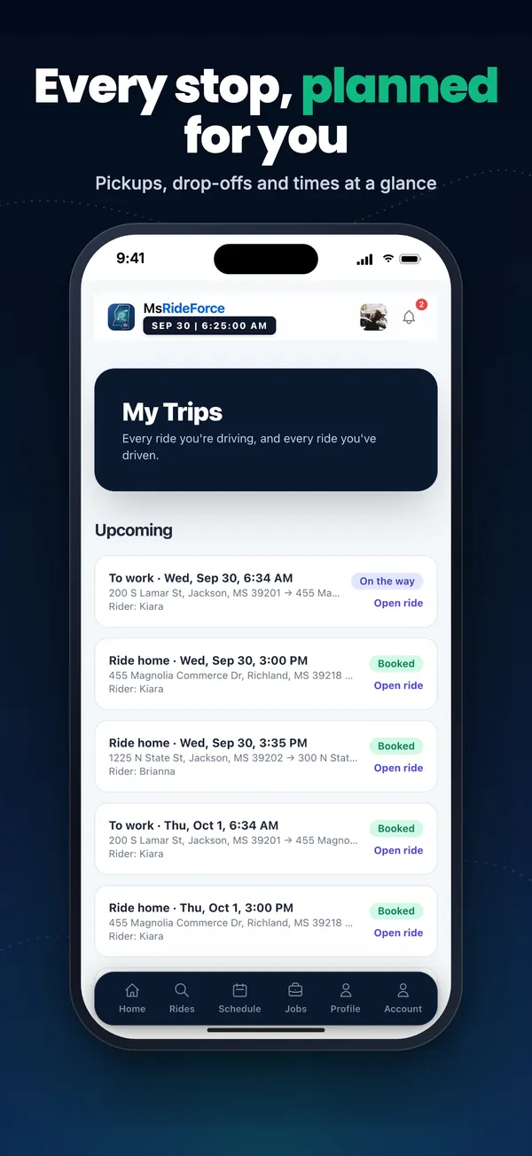 RideForce Driver screenshot 9 of 10: Your trips