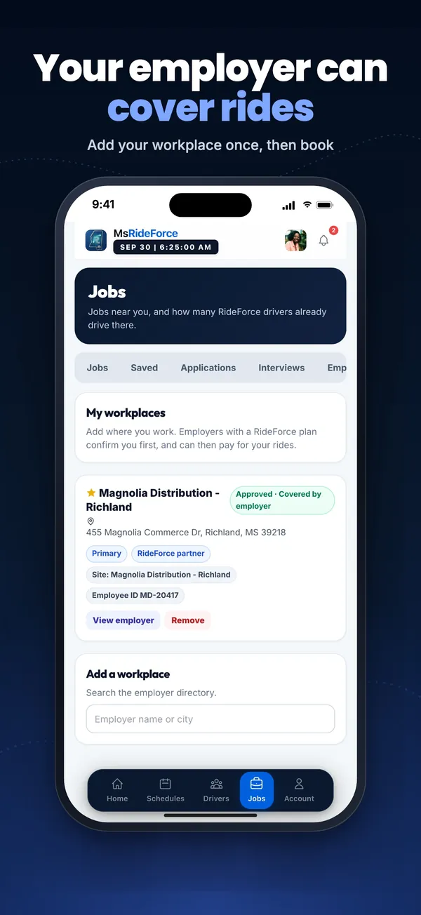 RideForce Worker screenshot 4 of 10: Your workplaces